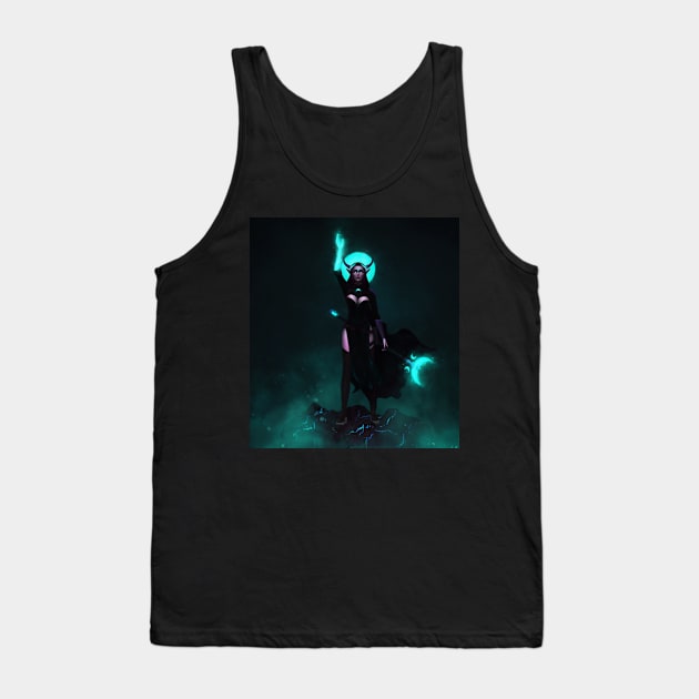 Necromancer Witch Elf Girl Tank Top by Purplehate